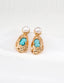 Natural Pearl Turquoise Gold Hoop Earrings