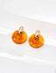 Vintage Amber Gold Hoop Earrings