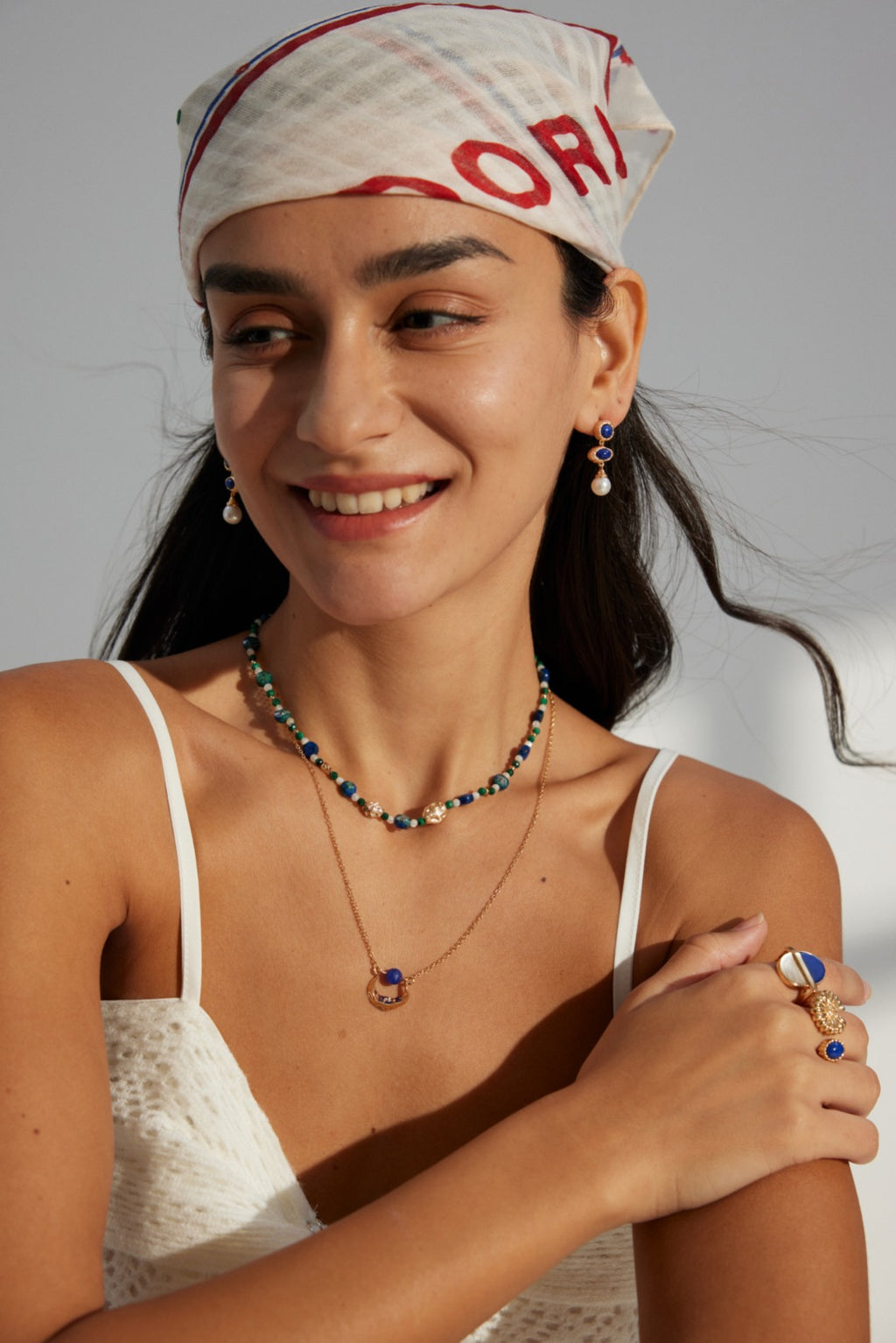 Lapis Lazuli Sterling Silver Charm Necklace