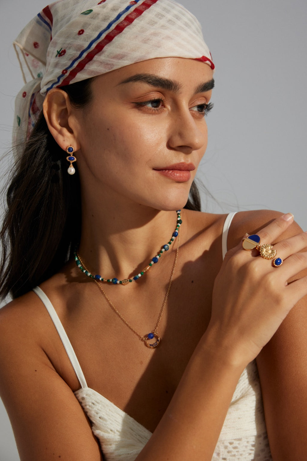 Lapis Lazuli Sterling Silver Charm Necklace
