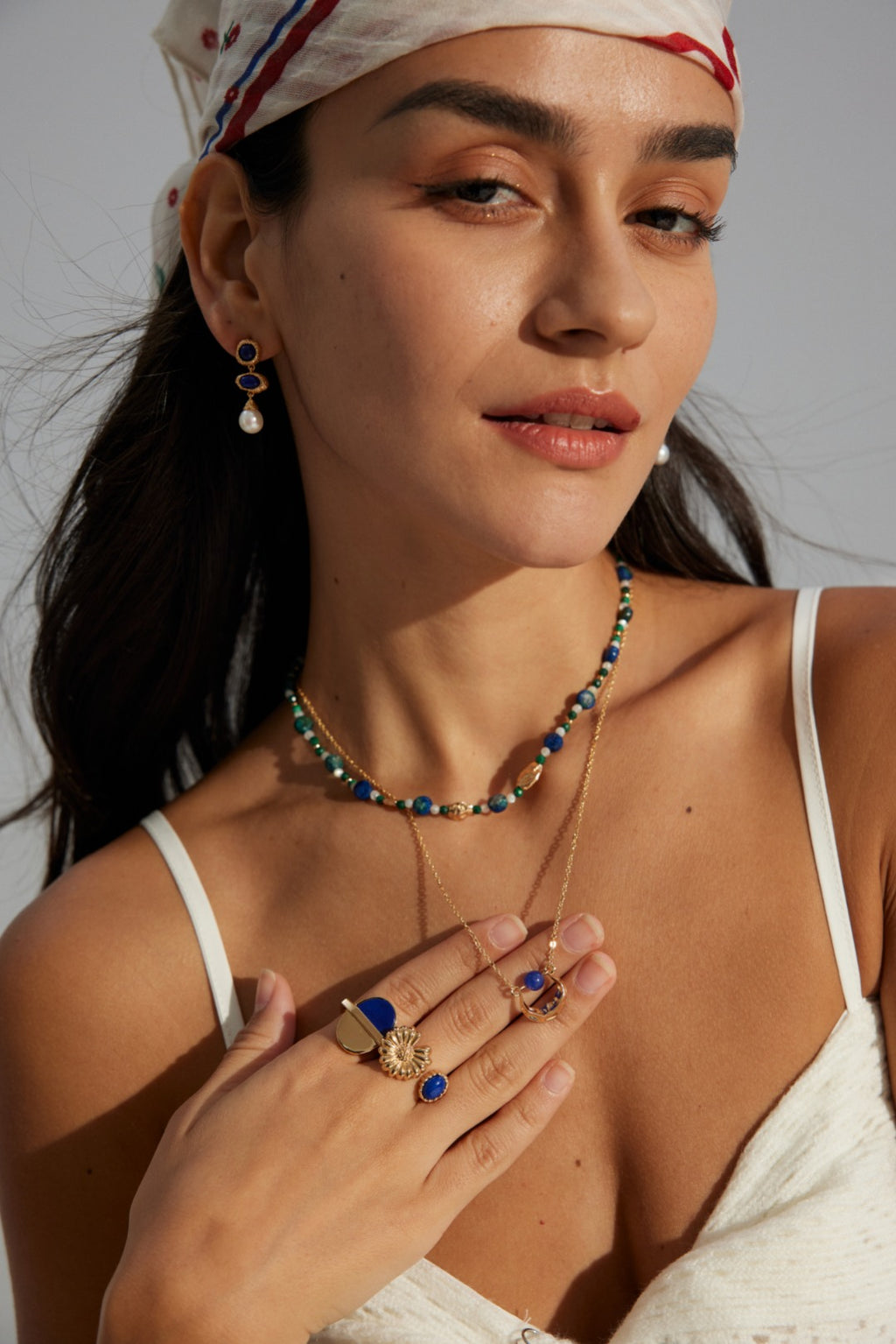Lapis Lazuli Sterling Silver Charm Necklace