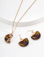 Moon Tiger’s Eye Charm Necklace – Braided Necklace Stack Design
