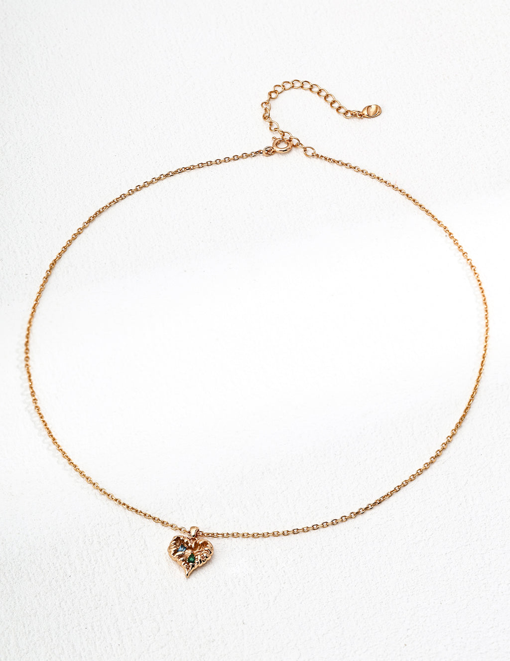 Heart Charm Necklace with Zirconia – Vintage Necklace Stack Design