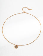 Heart Charm Necklace with Zirconia – Vintage Necklace Stack Design