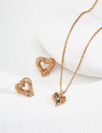 Heart Charm Necklace with Zirconia – Vintage Necklace Stack Design