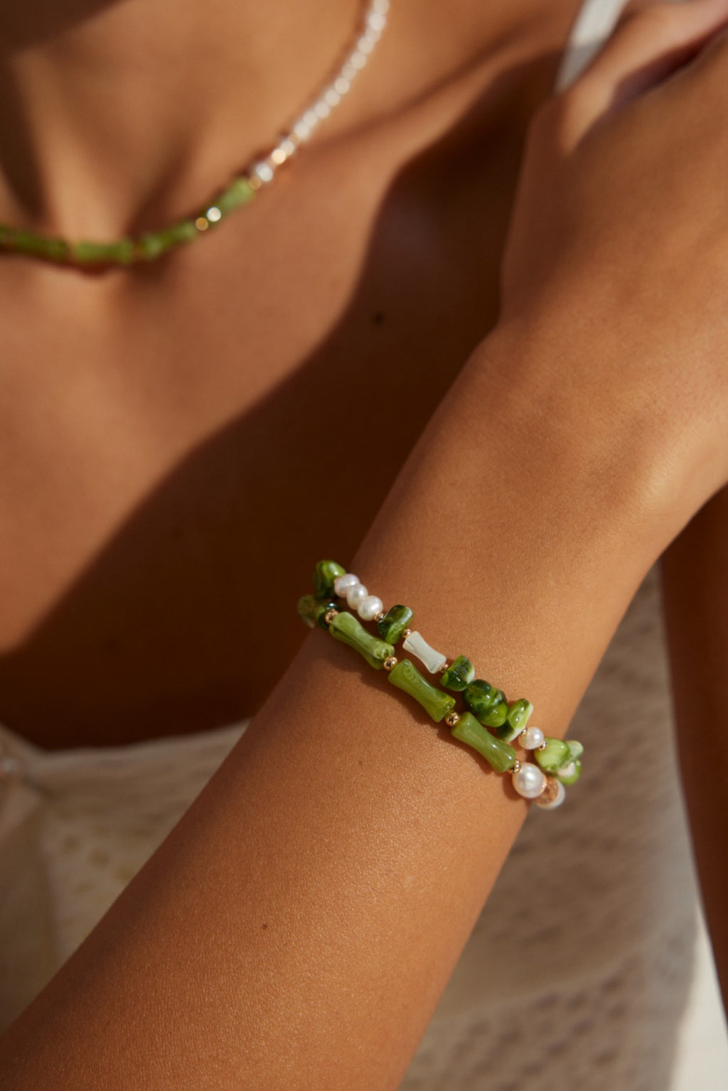 Resin Shell Pearl Chain Bracelet – Mixed Beaded Bracelet Designs