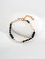 Black Agate Pearl Chain Bracelet