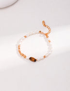 Tiger’s Eye Pearl Chain Bracelet – Natural Beaded Bracelet Designs