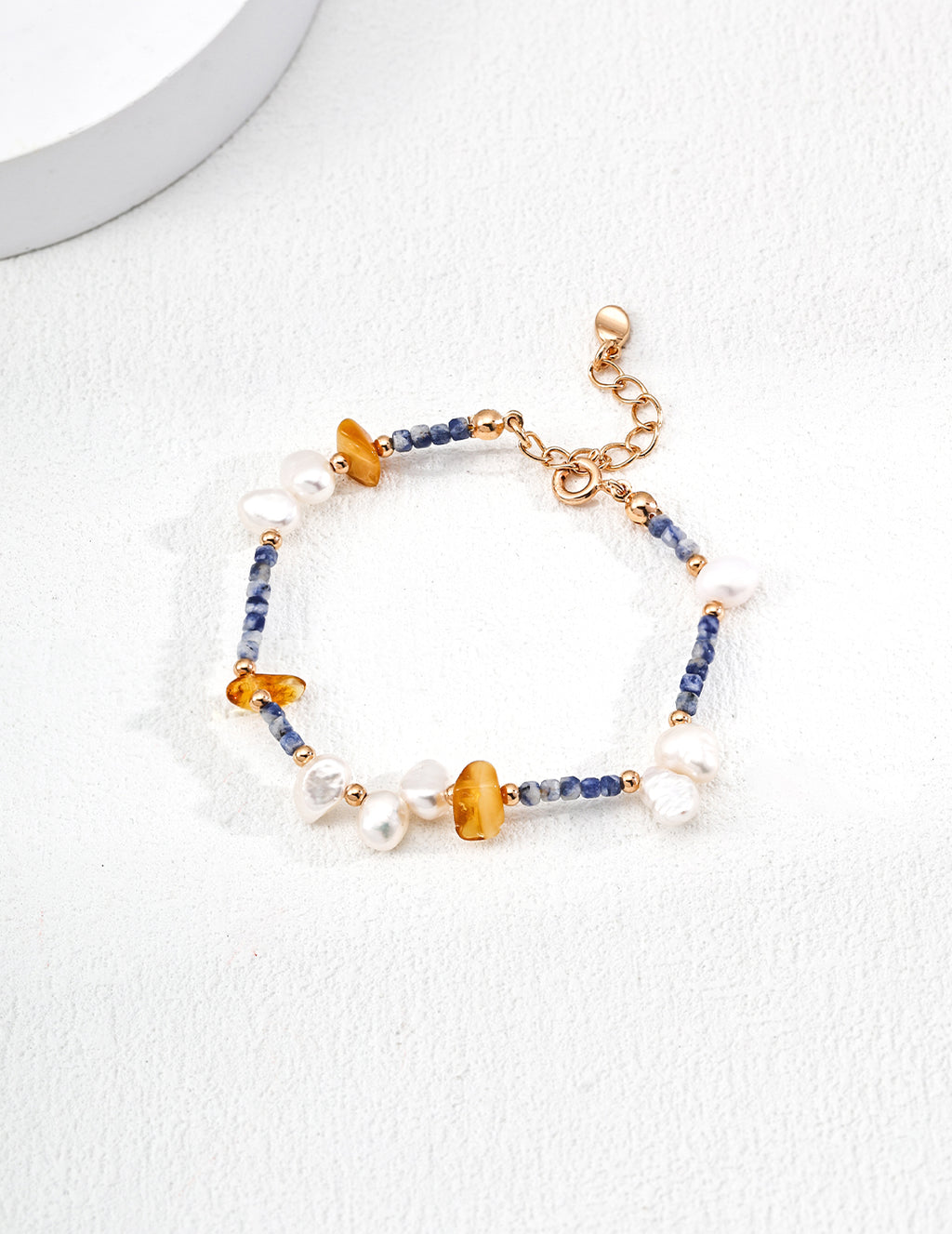 Pearl Agate Amber Chain Bracelet – Mixed Beaded Bracelet Designs