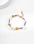 Pearl Agate Amber Chain Bracelet – Mixed Beaded Bracelet Designs