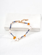 Pearl Agate Amber Chain Bracelet – Mixed Beaded Bracelet Designs