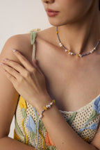 Pearl Agate Amber Chain Bracelet – Mixed Beaded Bracelet Designs