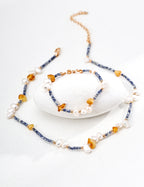 Pearl Agate Amber Chain Bracelet – Mixed Beaded Bracelet Designs
