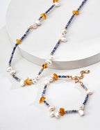 Pearl Agate Amber Chain Bracelet – Mixed Beaded Bracelet Designs