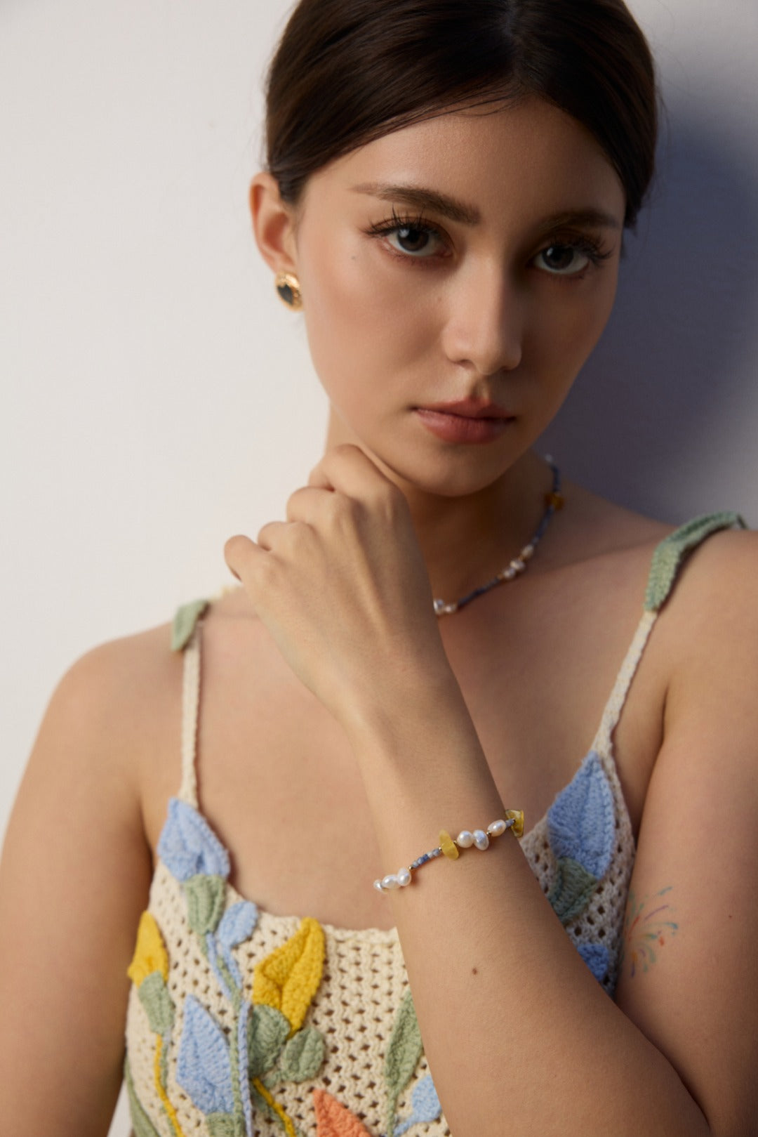 Pearl Agate Amber Chain Bracelet – Mixed Beaded Bracelet Designs