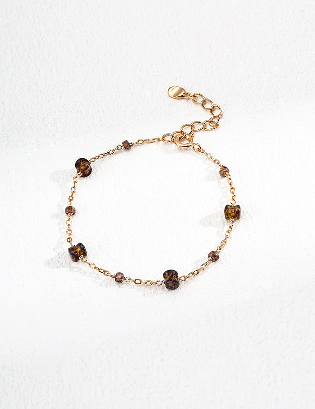 Minimal Glass Bead Chain Bracelet – Simple Bracelet Designs Style Hover Image