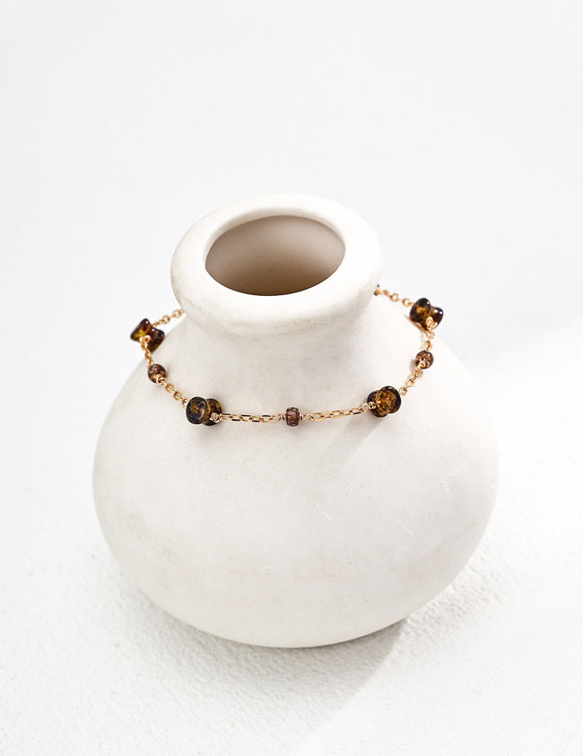 Minimal Glass Bead Chain Bracelet – Simple Bracelet Designs Style Main Image