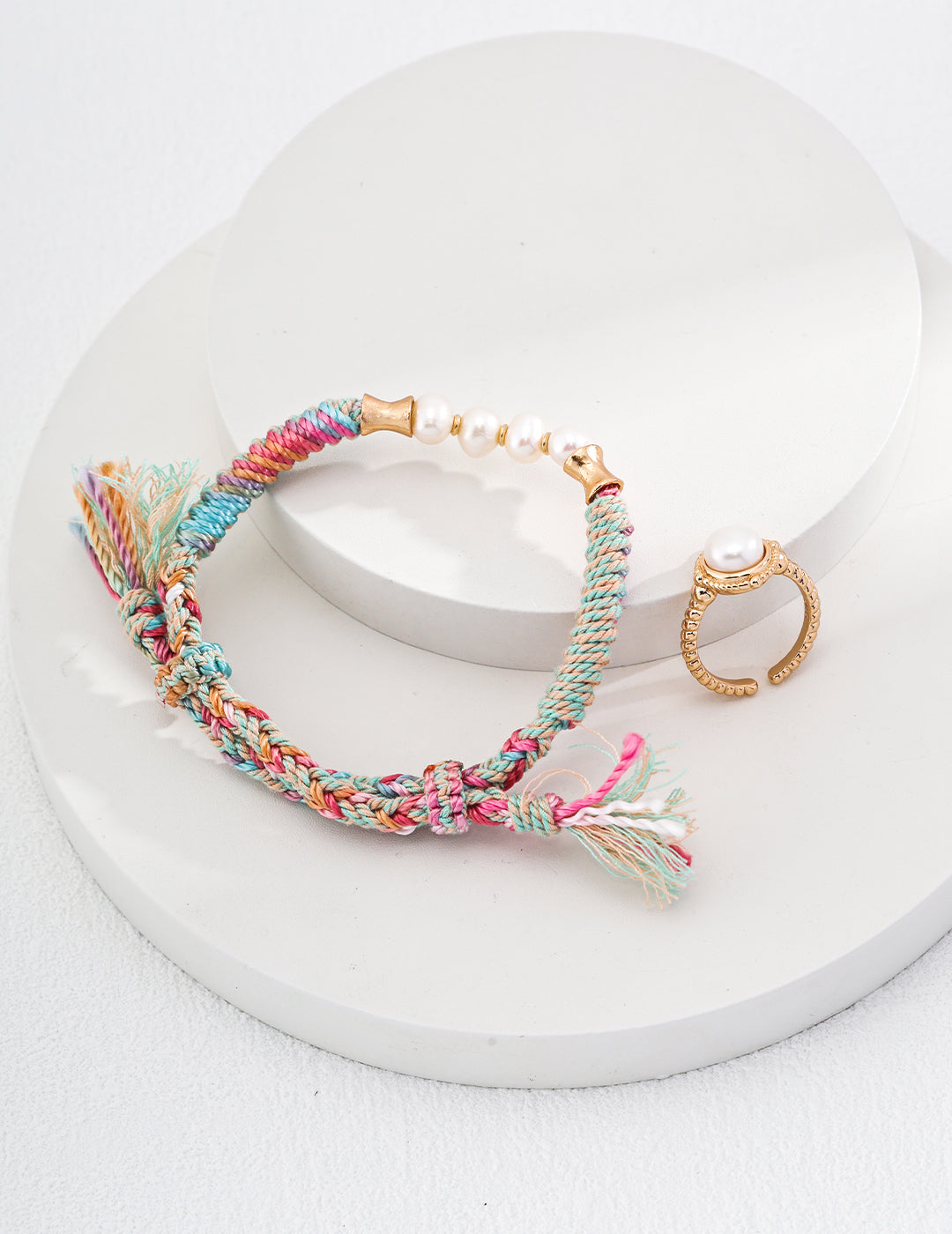 Natural Pearl Cord Chain Bracelet