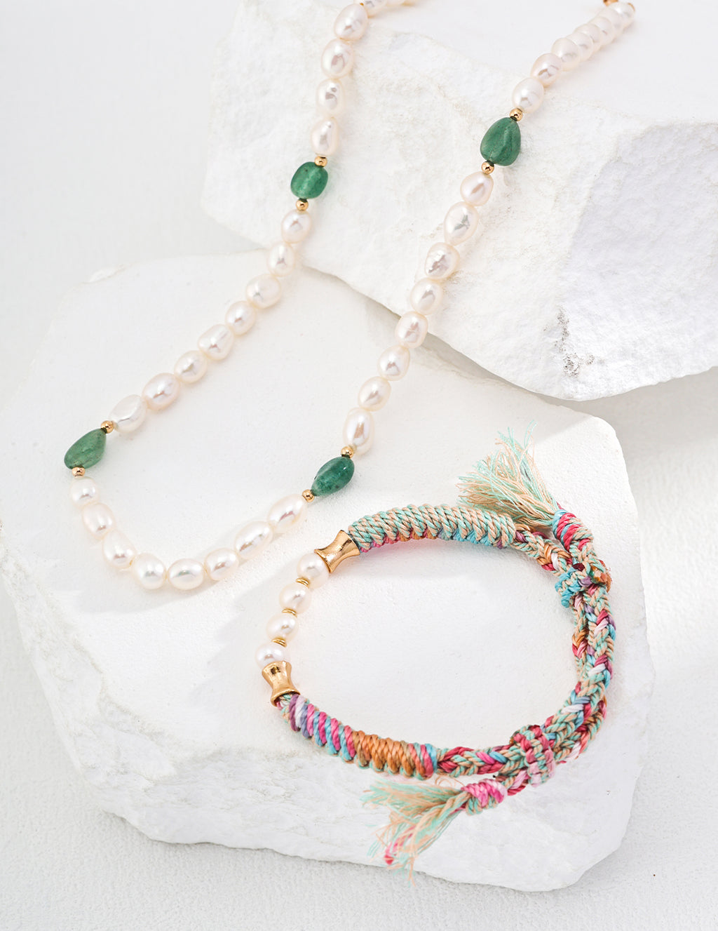 Natural Pearl Cord Chain Bracelet