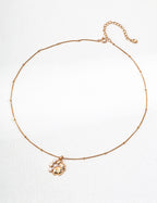 Natural Pearl-Set Charm Necklace – Vintage Gold Pendant Necklace Stack Design