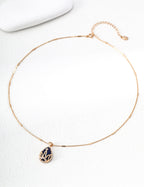 Lapis Lazuli Crown Charm Necklace – Starry Necklace Stack Design