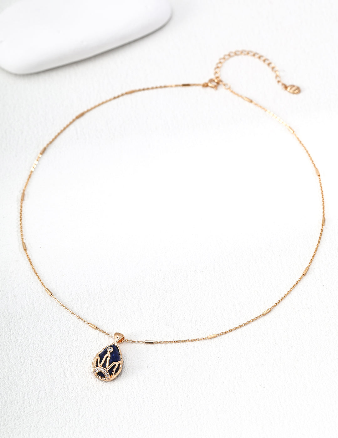 Lapis Lazuli Crown Charm Necklace – Starry Necklace Stack Design