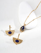 Lapis Lazuli Crown Charm Necklace – Starry Necklace Stack Design