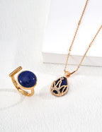 Lapis Lazuli Crown Charm Necklace – Starry Necklace Stack Design