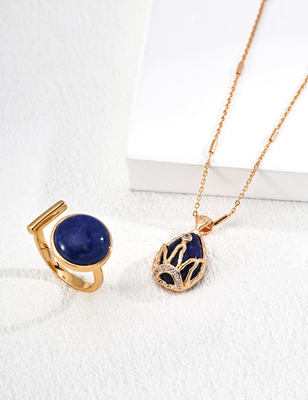 Lapis Lazuli Crown Charm Necklace – Starry Necklace Stack Design