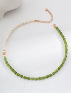 Bamboo Pearl Charm Necklace