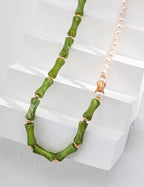 Bamboo Pearl Charm Necklace