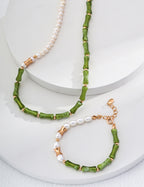 Bamboo Pearl Charm Necklace