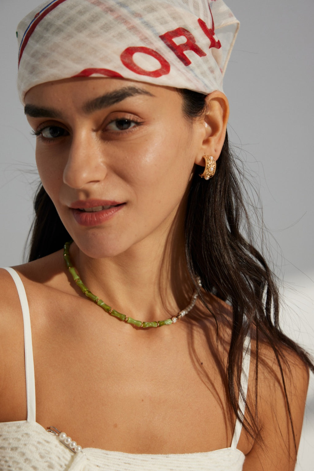 Bamboo Pearl Charm Necklace