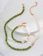 Bamboo Pearl Charm Necklace