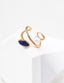 Pearl Lapis Sterling Silver Ring Minimalist Dainty Stackable Band