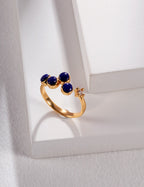 Lapis Lazuli Sterling Silver Ring – Dainty Minimalist Stackable Ring