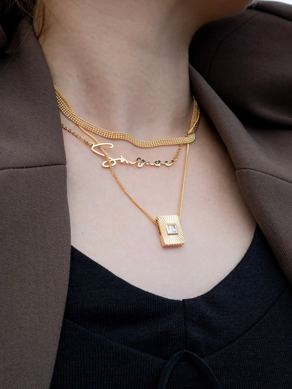 Custom Letter Charm Necklace – Personalized Necklace Stack Design