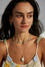 Baroque Pearl Charm Necklace CZ Detail Necklace Stack Design