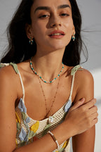 Baroque Pearl Charm Necklace CZ Detail Necklace Stack Design