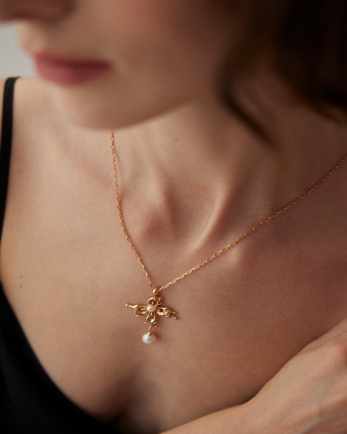 Pearl Sterling Silver Charm Necklace – Minimalist Necklace Stack Design