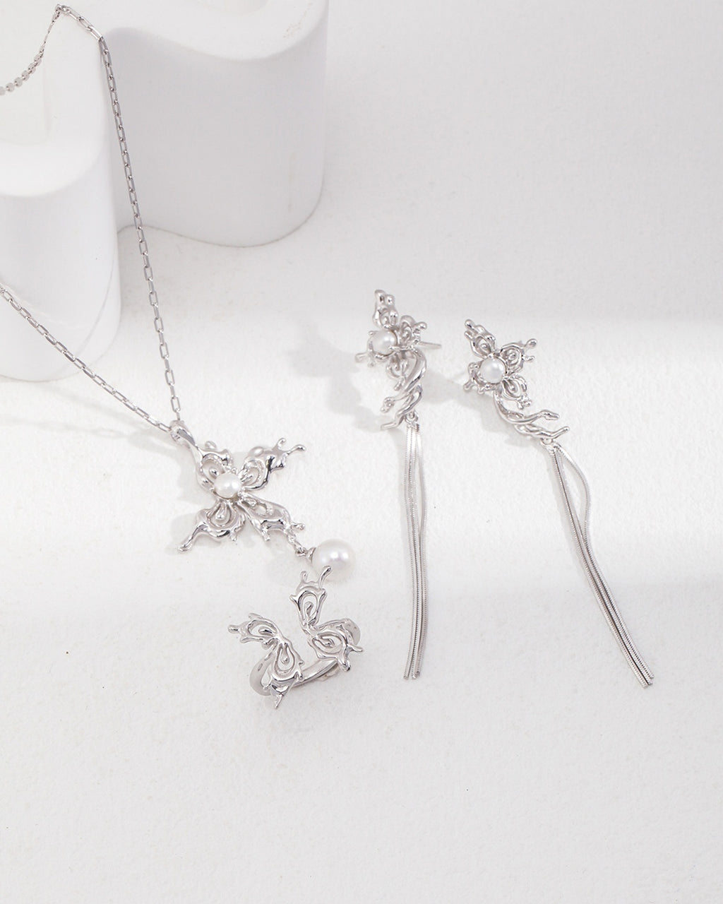 Pearl Sterling Silver Charm Necklace – Minimalist Necklace Stack Design