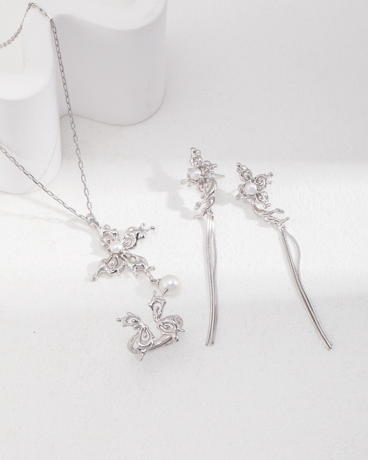 Pearl Sterling Silver Charm Necklace – Minimalist Necklace Stack Design