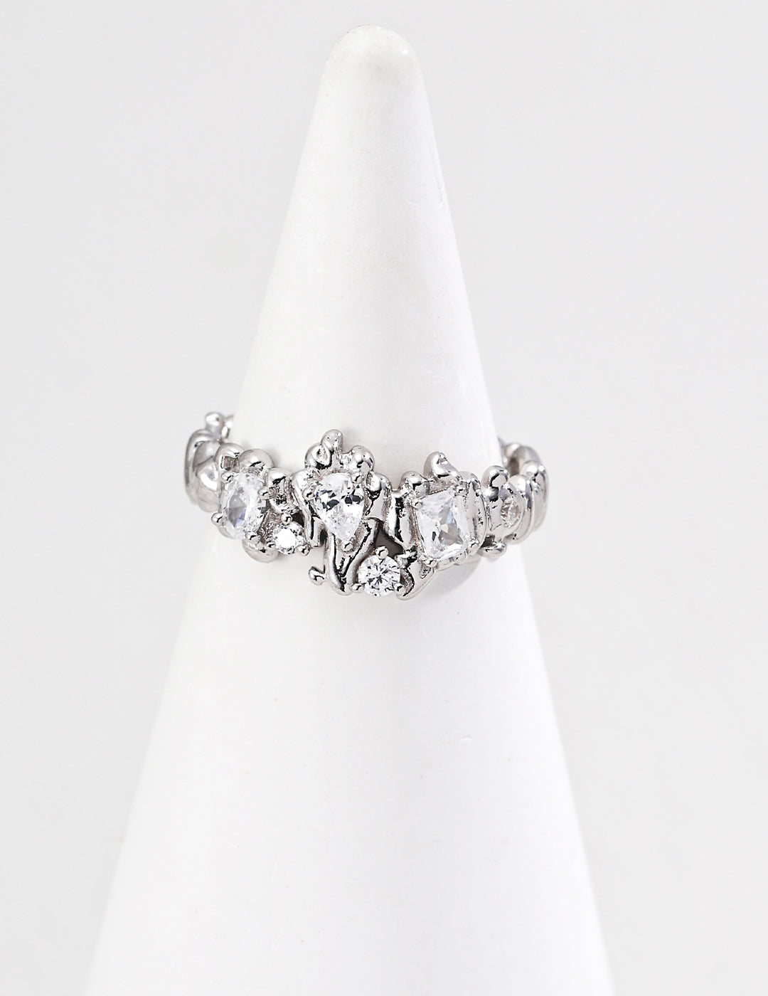 Lava Heart Zirconia Sterling Silver Ring – Dainty Stackable Ring