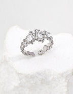 Lava Heart Zirconia Sterling Silver Ring – Dainty Stackable Ring