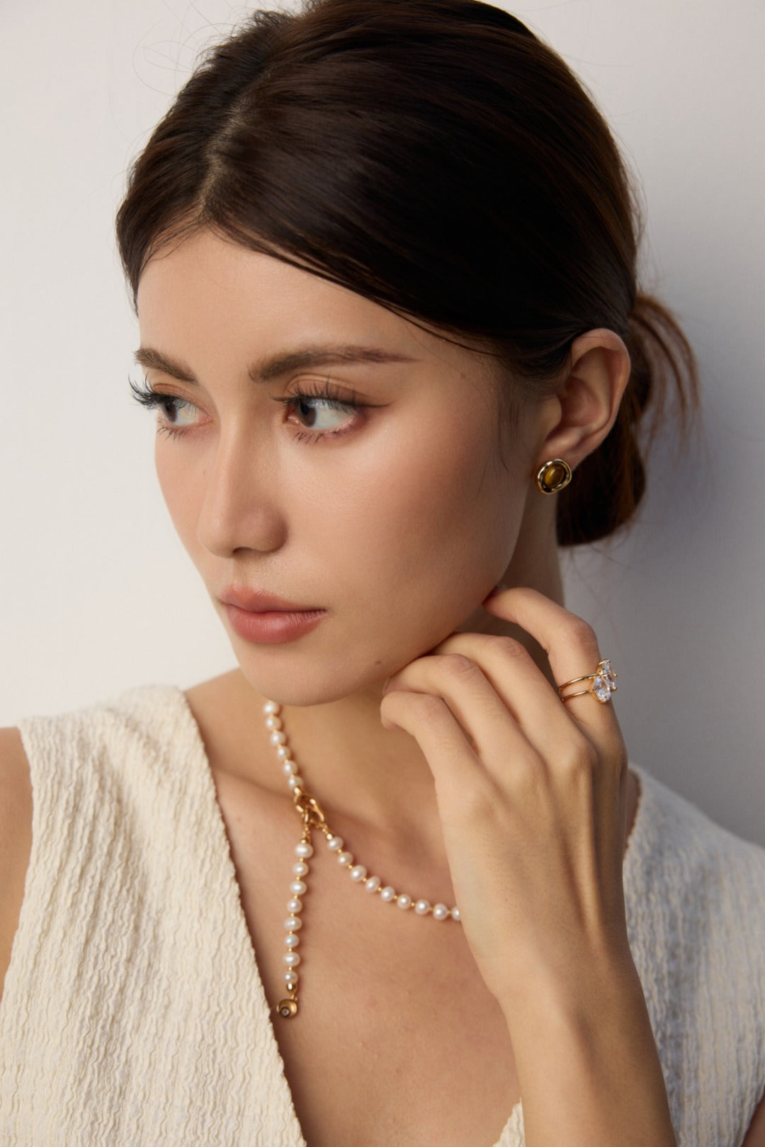 Minimalist Zirconia Sterling Silver Ring Dainty Stackable Ring