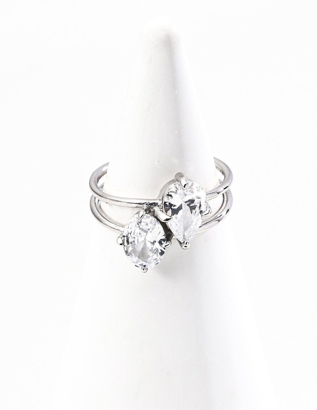 Minimalist Zirconia Sterling Silver Ring Dainty Stackable Ring