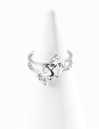 Minimalist Zirconia Sterling Silver Ring Dainty Stackable Ring