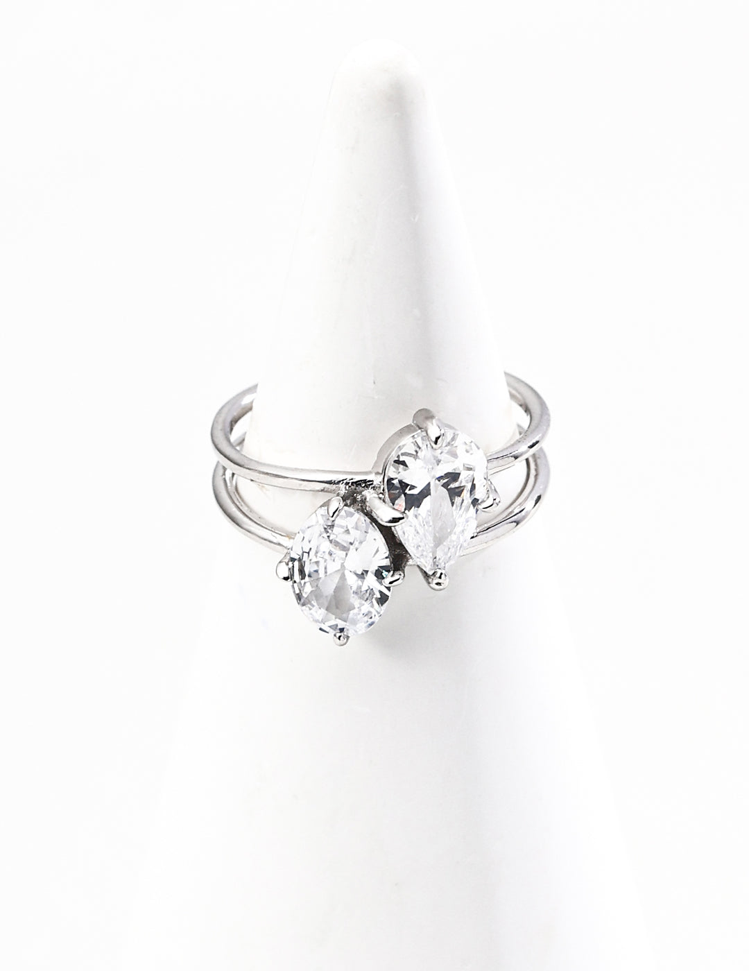 Minimalist Zirconia Sterling Silver Ring Dainty Stackable Ring