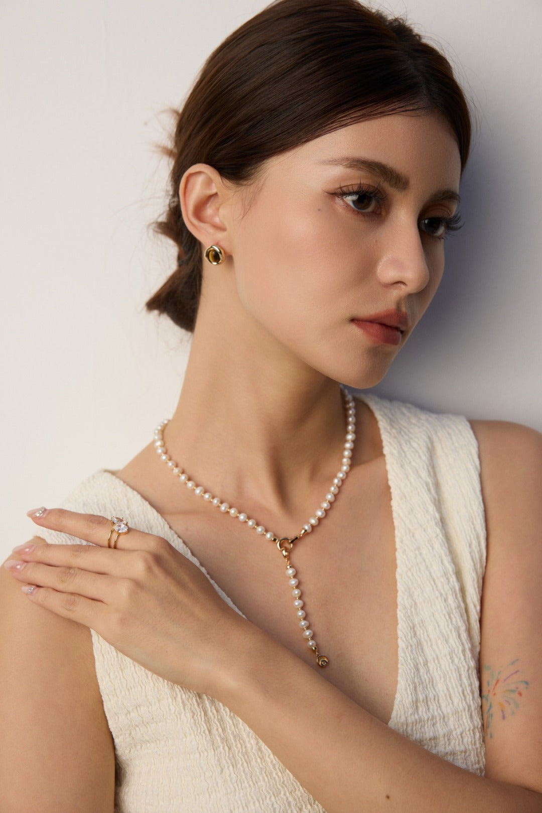 Minimalist Zirconia Sterling Silver Ring Dainty Stackable Ring