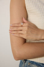 Minimalist Zirconia Sterling Silver Ring Dainty Stackable Ring
